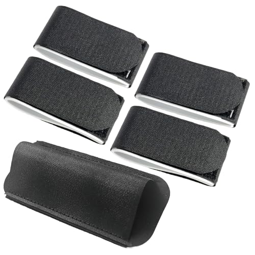 Sikweny 2 Paia Fascette Velcro Sci Fasce Elastiche con Velcro Con1 Porta-Bastoncini da Sci Straps Design Regolabile Cinghie di Fissaggio 45 CM x 5 CM per Trasporto Sci Bastoncini Protezioni Caschi