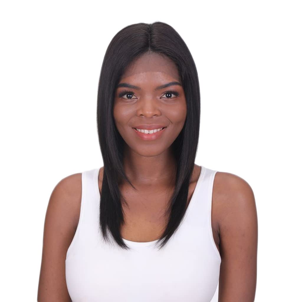 Perruque cheveux raides de qualité premium RJJ en vrais cheveux lisses et respirants