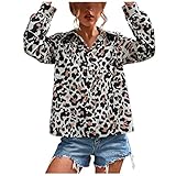 Musselin Bluse Revers Kragen Langarmshirt Casual Bluse Langarm Button-Down Hemdbluse wanderbluse Damen Kurzarm holzfäller Jacke Damen Tunika Damen Sommer Strand Karierte Jacke Damen