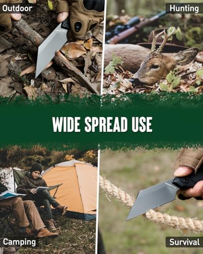 Image of Mossy Oak 7.5 Inch EDC Fixed Blade Knife with Kydex Sheath, 14C28N Full Tang Camping Knife with Emergency Rope, G10 Handle for Survival, Hunting, Camping, Hiking