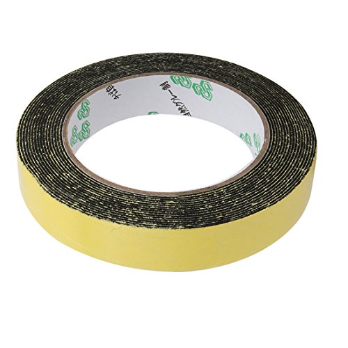 Image of uxcell 2pcs 20mm Wide 1mm Thick Single Sided Sealing Shockproof Sponge Tape Black 5M Long