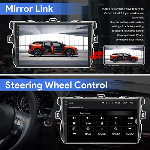 Binize Android 12 Car Stereo For Toyota Corolla 08-12 Compatible With Carplay&Android Auto,9 Inch Touch Screen Car Radio Support Bluetooth,Gps Navigation,Fm&Am,Rds,Dsp,Swc+Backup Camera #TOP5