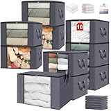 10Pcs Cajas de Almacenamiento XL Grande - 90L Bolsa de Almacenamiento de Ropa de Gran Capacidad, Bolsa de Almacenamiento de...