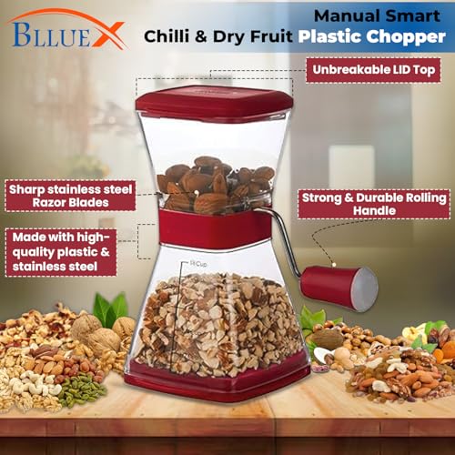 Image of Manual Chilli Cutter for Effortless Chopping Vegetables & Fruits Slicing & Dicing for Onion, Potato & Tomato | Chopping Cutting Set for Daily Use (Maroon)