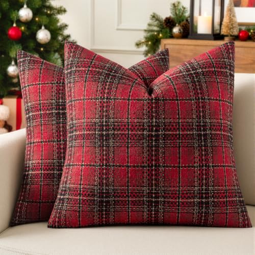 MIULEE Tartan Plaid Throw Pillow Covers
