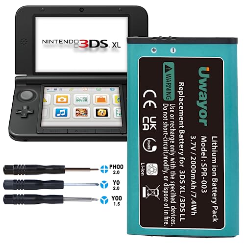 Uwayor 3DS XL - Batería recargable de iones de litio para Nintendo 3DS XL New 3DS XL Gamepad
