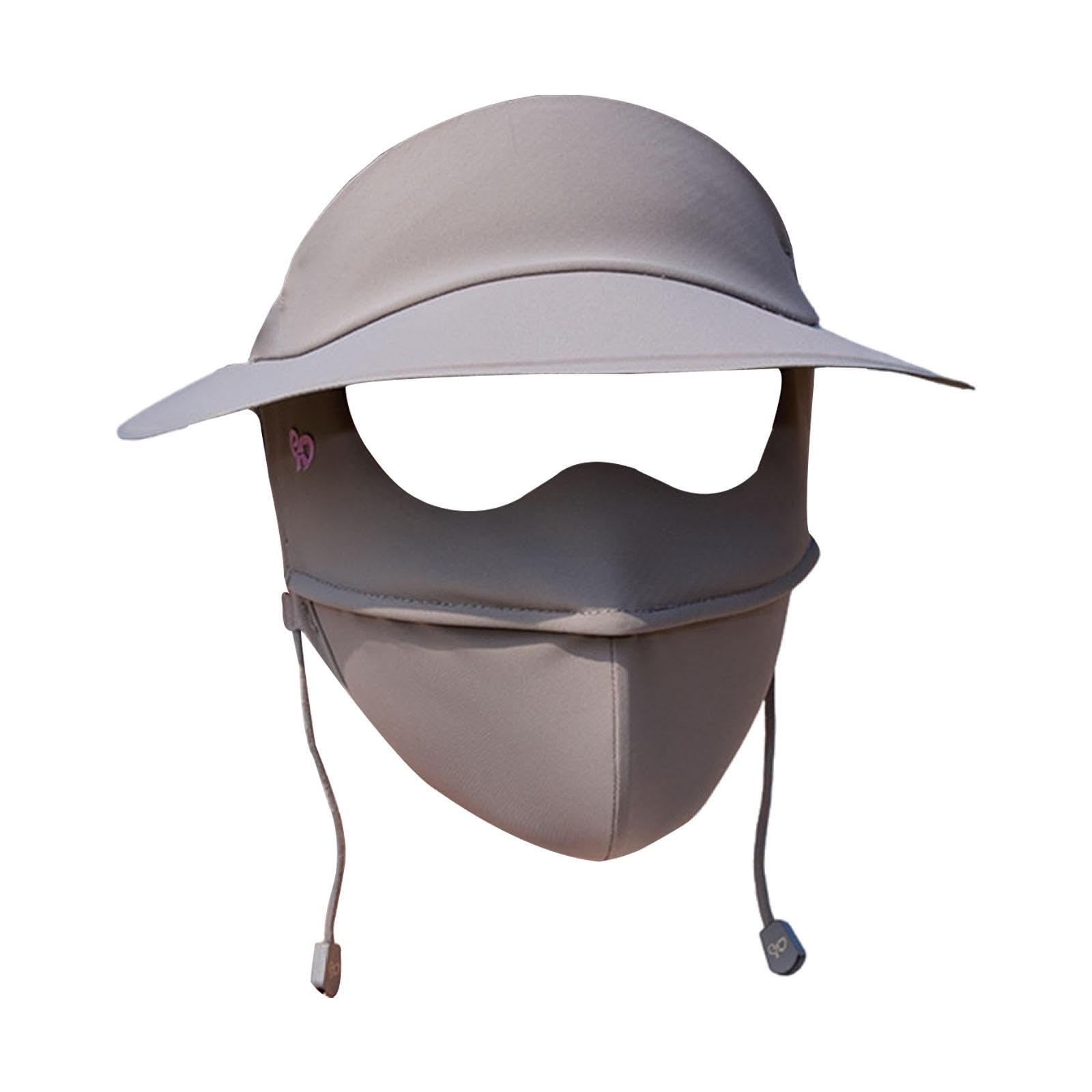 FABLOFT Face Mask with Brim Reusable Portable Face Covering for Beach Travel Outdoor dark gray-image-9