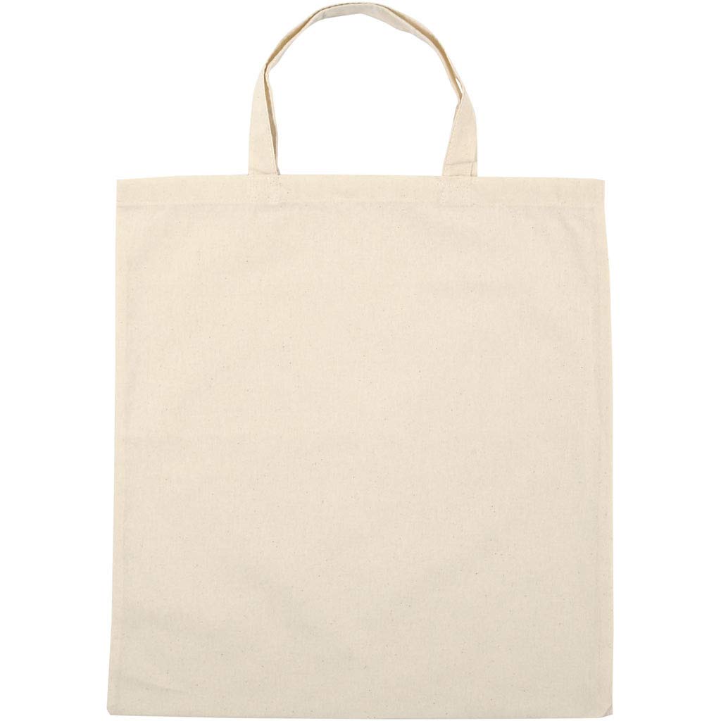 Shopping Bag, size 38x42 cm, 135 cm, light natural, 5pcs