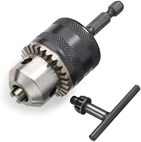 Yakamoz 0.6-6.5mm 1/40-1/4" Capacity Drill Chuck Adapter Converter with 1/4" Quick Change Hex Shank Impact Driver Conversion Tool