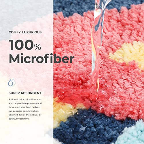 Molesun Mushroom Bath Mat Bathroom Rug, Cartoon Microfiber Non-Slip Shower Rug Water Absorbent Plush Soft Cute Bath Rug Thick Shaggy Floor Mats, Machine Washable, Mushroom, 20" X 31" #TOP3