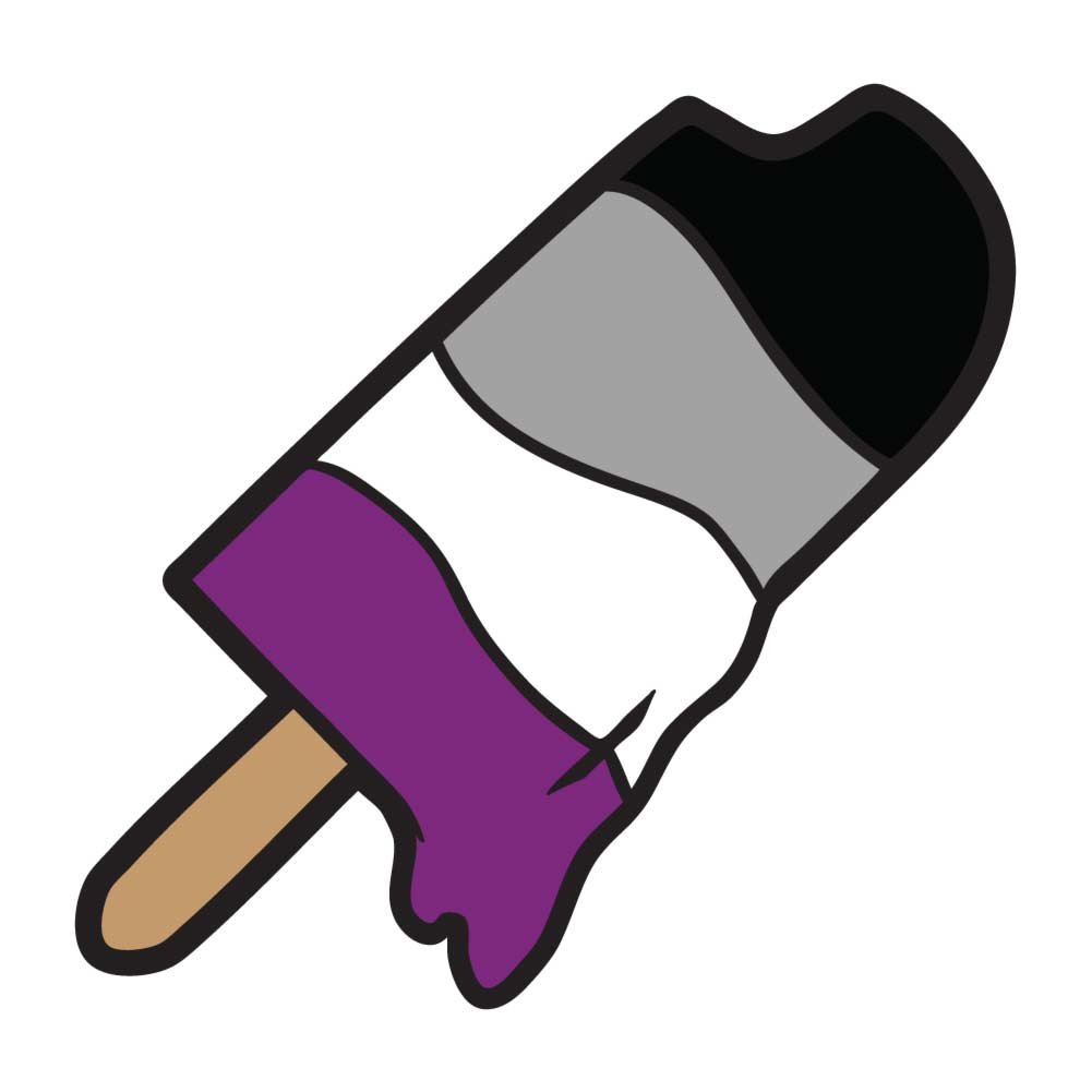 Dark Spark Decals Asexual Pride Ice Pop Icecream, Hidden Pride Flag - 5 Inch Full Color Vinyl Decal for Indoor or Outdoor use, Cars, Laptops, Décor, Windows, and More