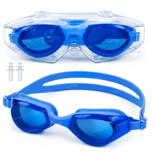 Image of Zest 4 Toyz Swimming Goggles for Kids and Adults with Adjustable Strap Anti-Fog UV Protection Lens Air Tight Comfortable Silicone Frame for Swimming Pool - Blue
