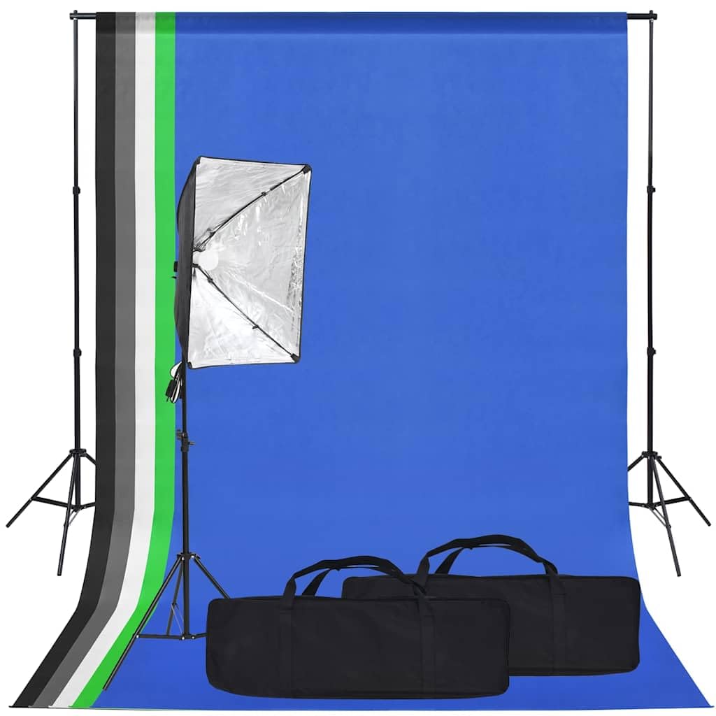 Zestaw do studia fotograficznego z systemem tła, lampa światła dziennego LED, w zestawie statyw i torby do przenoszenia zdjęć produktów, portretów, wideo, treści, nagrań studyjnych