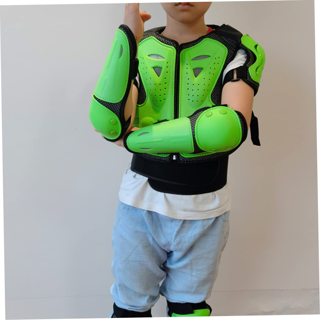 Gilet de Protection Enfants 5-13 Ans avec Genouillères et Coudières, Accessoires Skateboard Vert