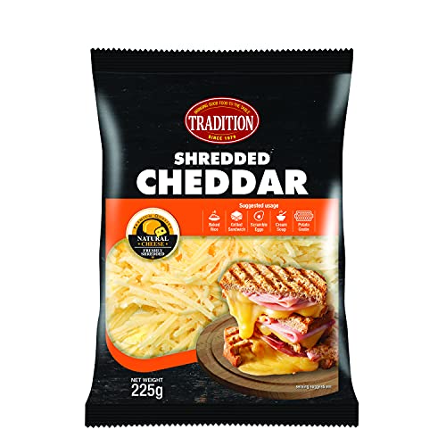 Tradition Shredded White Cheddar Cheese | Natural Cheese| 225g