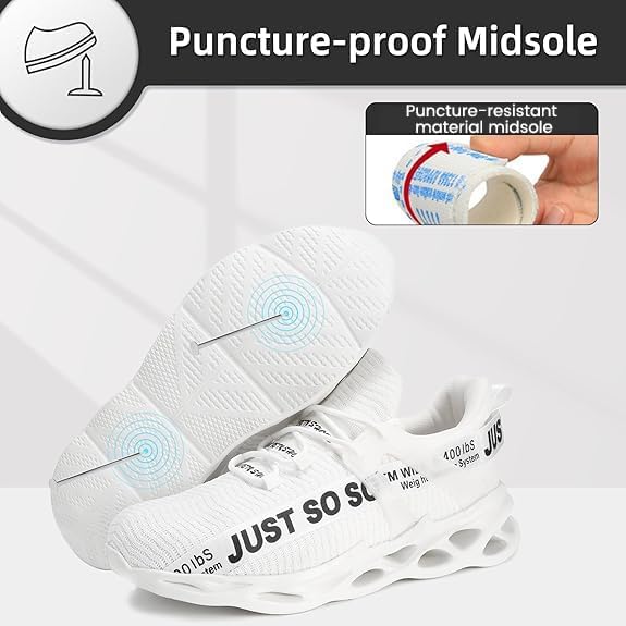 Furuian Steel Toe Shoes for Men Women Lightweight Slip On Safety Work Shoes Comfortable Steel Toe Sneakers - Image 3