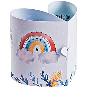 Original Payperheart® Karte Taufe | Bezaubernde Taufkarte | Karte zur Taufe „Jolly Rainbow“ | 1x Karte inkl. 1x Umschlag