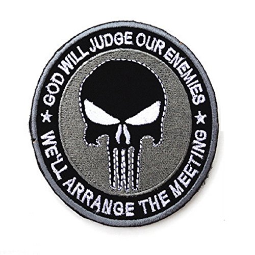 ewkft 3D 100% Punisher patch Armband Loops and hook Backpack Embroidered Personalized Stickers Military Patches Badges (C)