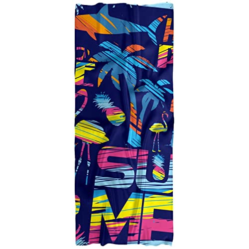 Écharpe légère pour femme motif flamant rose bleu et multicolore