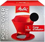 Melitta 640820 Heritage Series 1-Cup Red Plastic Pour-Over Cone Coffee Maker, Red