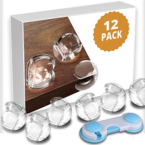 Image of Corner Protector (12 Pack +Gift) Baby Proof Corner Guards - Baby Proofing Furniture Corner Protectors - Sharp Edge Protector Child Safety - Table Corner Protectors - Kids Clear Coffee Table Bumpers