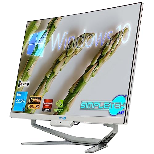 SIMPLETEK - All in One PC mit gebogenem 24" Core i3 Bildschirm | Windows 10 Pro | 8GB RAM SSD 240GB | Ideal für Büro, Schule, Zuhause – Bild 3