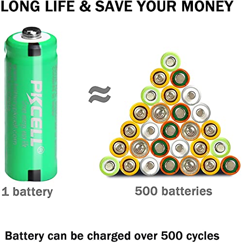 Pkcell 1.2V 400Mah 2/3Aaa Nimh Rechargeable Battery With Button Top (20)(Not Full Sized Aaa Batteries) #TOP3