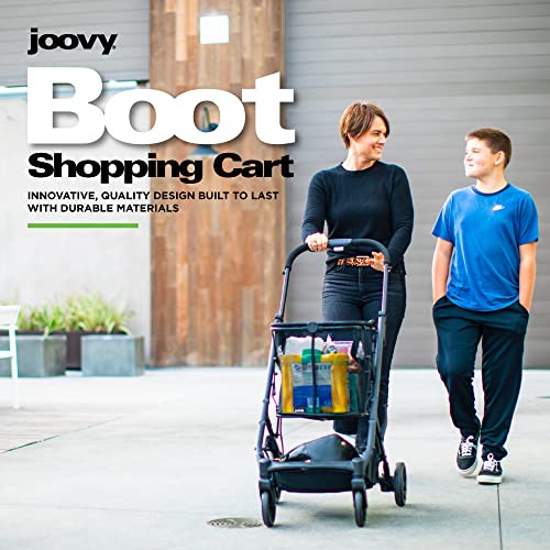 Joovy Boot Shopping Cart Featuring 70 Lbs Total Weight Capacity, Stylish Removable Tote, Swivel Tires For Easy Steering, One-Handed Compact Fold, And One-Step Parking Brake (Black Frame) #TOP1