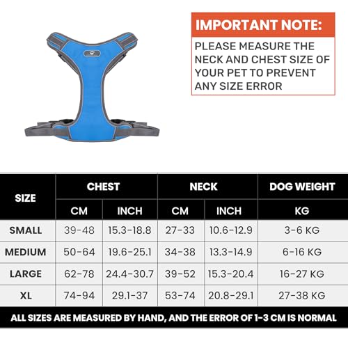 Image of Wooflix Dog Harness for Medium Dogs - Strong & Durable Dog Harness with Secure Fit, Quick-Release Buckle & Reflective Strap Thread - Suitable for Medium Size Dogs up to 30 Kgs