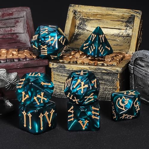 CiaraQ 7pcs Polyhedral Dice Set for Dungeon and Dragons MTG Table Games - 2