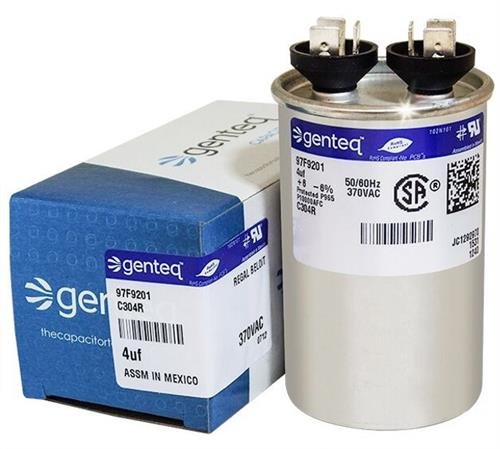 GE Genteq Round Capacitor 4 uf MFD 370 Volt Z97F9201 97F9201