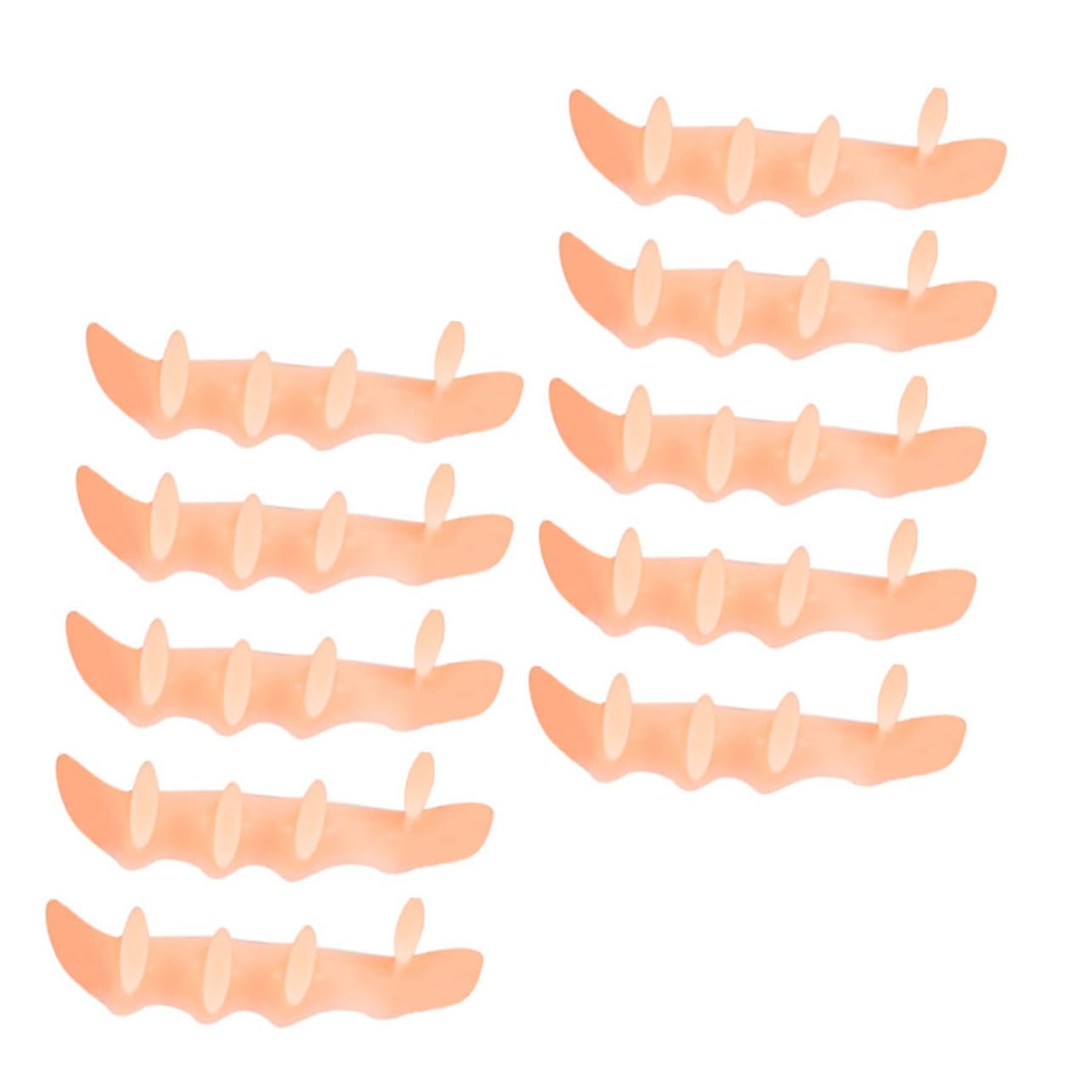 Didiseaon 10Pcs Silicone Toe Separators Foot Correctors for Overlapping Toes Bunion Relief and Nail Polish Application Skin Color Comfortable and Practical Design