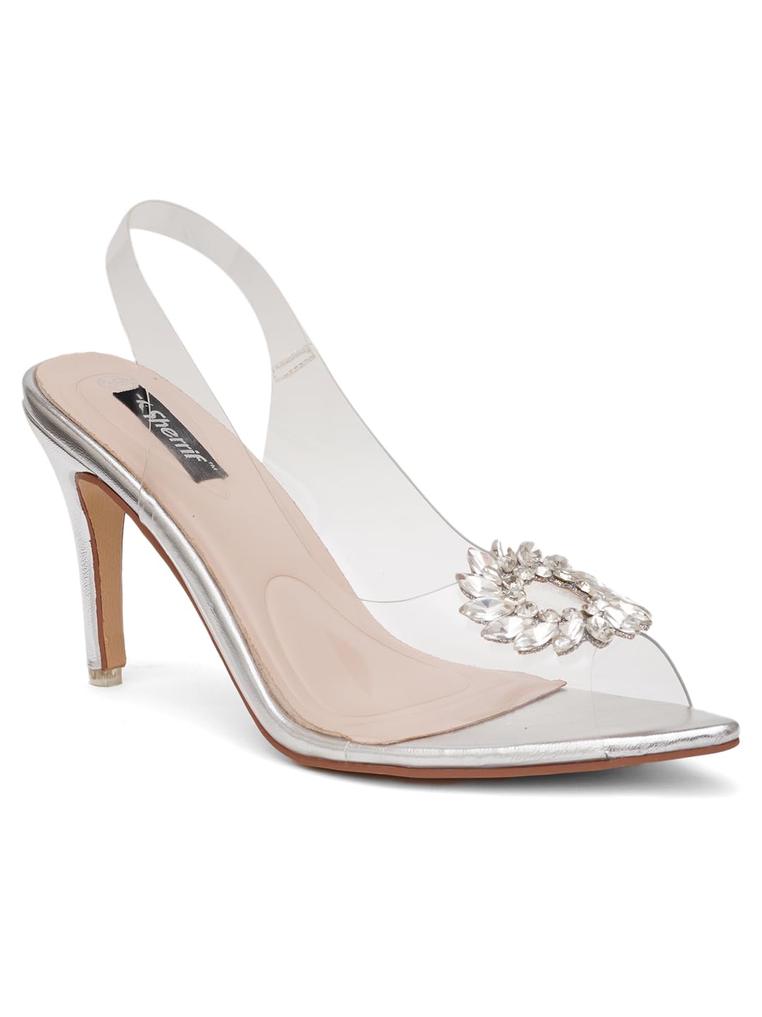 SHERRIF Womens Silver Color Heels (SF-4423-SILVER-34) (B0CNPZKHDP) Amazon Price History, Amazon Price Tracker
