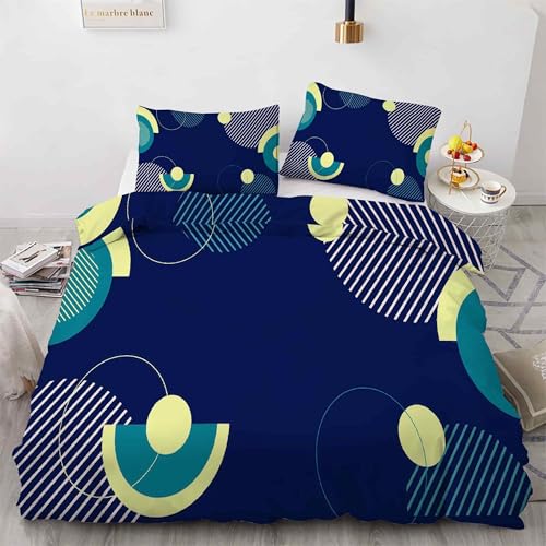 Housse de couette 160x200 microfibre douce avec zip ensemble de lit 3 pièces
