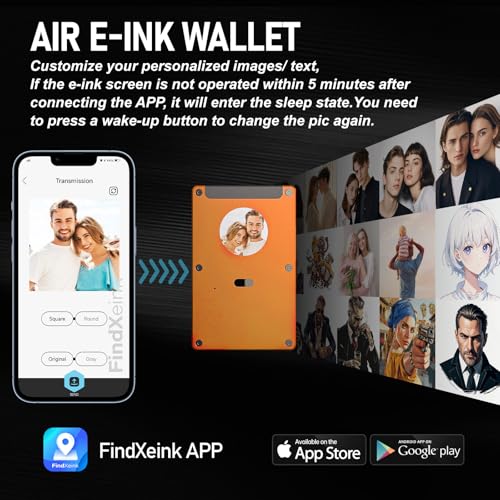 Trackable Wallet With Personalized E-Ink Screen - RFID-Blocking Wallets with Custom E-Photo/Text/Contact Information, Slim Credit Card Holder Built-in Find My Tracker, Gift for Men/Women4