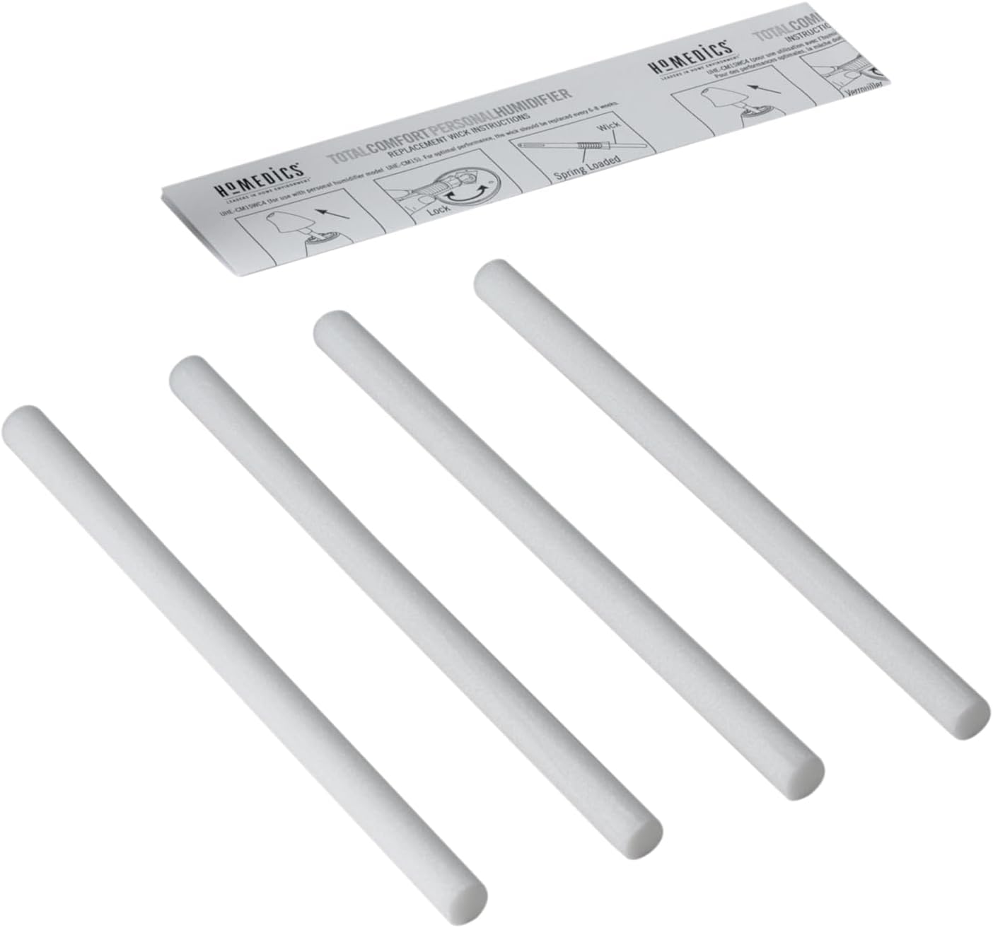 Homedics TotalComfort Personal Humidifer Replacement Wicks, 4 Pack - Works with Homedics UHE-CM15 Ultrasonic Humidifier – Humidifier Filter Replacement Prevents Mineral Build-Up