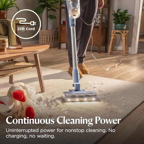 Image of Bissell PowerClean Corded Stick Vacuum | Pet Hair | LED Headlights | Tangle-Free Brush Roll | HEPA Sealed | 27-Foot Cord | Converts to Handheld | Self-Standing | 4214K
