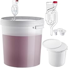 KADAX 33L Guest Bin Set with Fermentation Tube and Rubber Stopper, Plastic Fermentation Container with Fermentation Cap and Cap, Large Bucket with Insert for