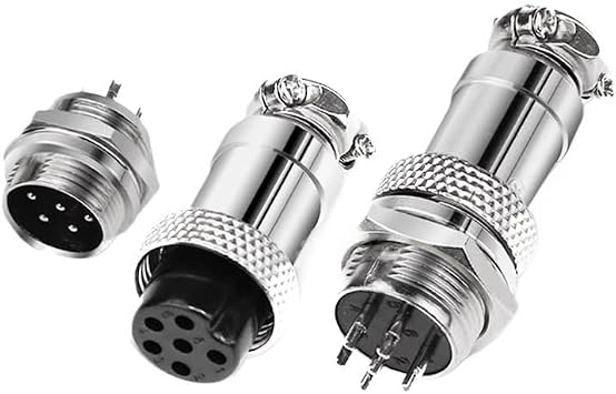 5Pcs GX12 GX16 GX20 Aviation Plug 2 3 4 5 6 7 Pin Male and Female Set 5A-7A 125V Cable Connectors 16M Socket M12 Power Joint(GX20,5PCS_6P)
