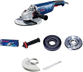 Bosch Professional amoladora angular GWS 24-230 P (potencia 2400 W, incl. llave de dos agujeros, brida, tuerca de apriete, caja de cartón, cubierta protectora, empuñadura auxiliar)