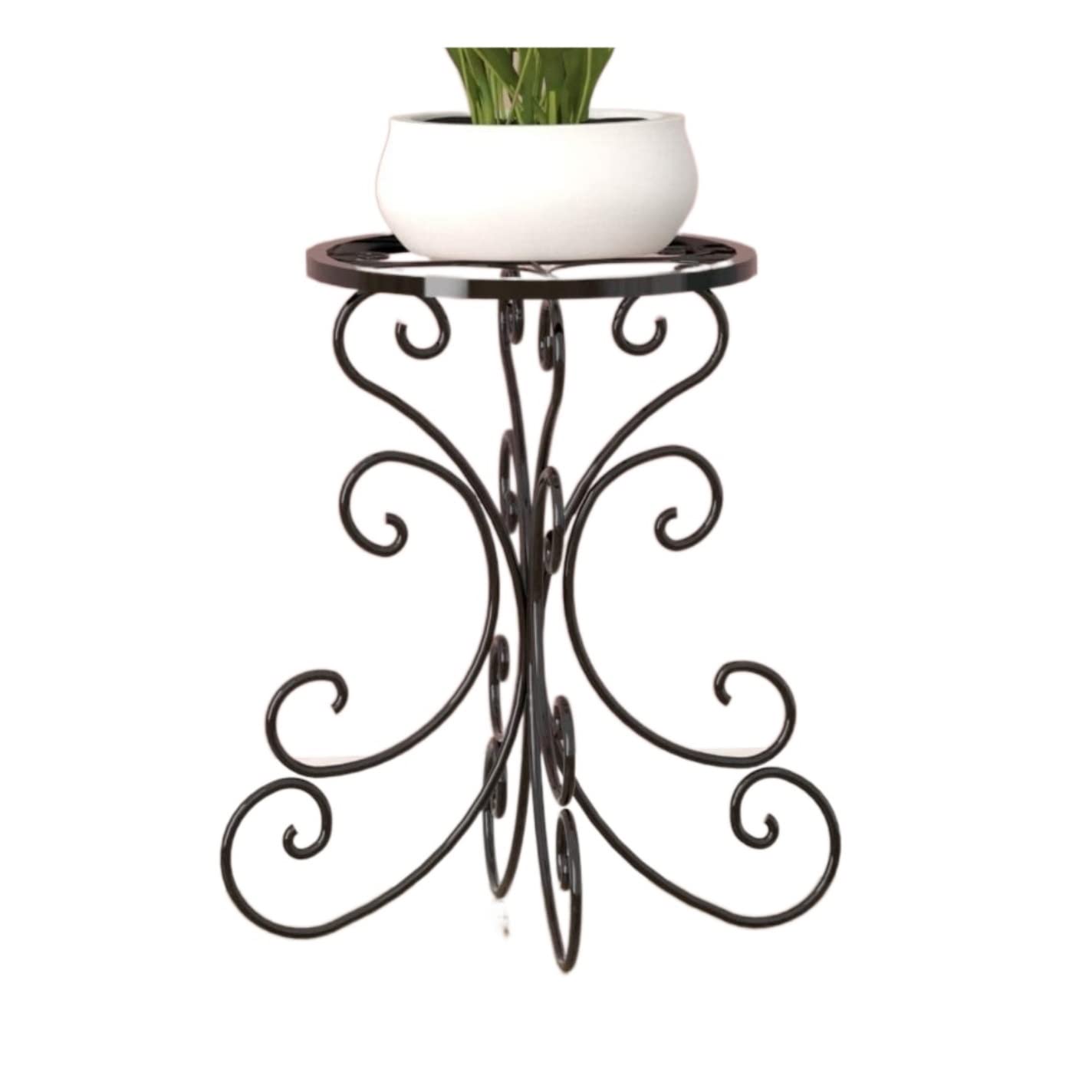 DFGHNBVC Iryze Plant Stand Plant Shelves Flower Holder Iron Flower Plant Stand Floor Plant Stand For Living Room Decor Garden Pot Holder Flower Stand Plant Shelf Plant Rack,Nero-28 * 46Cm