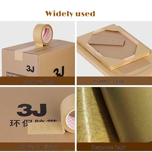 Jimtinso 2 Rolls Self Adhesive Picture Frame Backing Tape Kraft Brown,1'' Wide X 55 Yd #TOP3