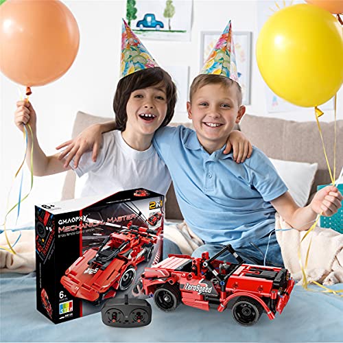 Stem Toy Building Toys Gifts For Age 5, 6, 7, 8, 9, 10, 11, 12 Years Old Kids Boys Girls, 2 In 1 Remote Control Racing Car Building Blocks, 351 Pcs Diy Building Kits, Engineering Construction Toy #TOP4