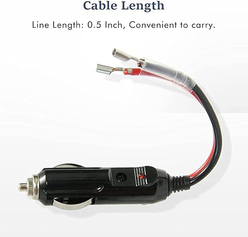 Miniatura 4 de Encendedor de cigarrillos macho enchufe con cables 12-24V 10A fusible de repuesto para coche Cigarro macho enchufe cable de extensión con luces LED