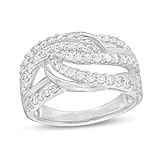 DOLPHERS 1.00 CT. T.W. Lab Grown Diamond/Natural Diamond Multi-Row Bypass Promise Ring in 10K/14K/18K Gold (D Color VVS Clarity Certification)