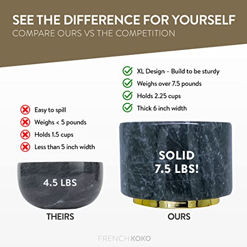 French Koko Large Marble Mortar And Pestle Set With Gold Accent Pretty Guacamole Pestle And Mortar Gift Mortero Cocina Marmol Muddler For Cocktails Pill Crusher Herb Grinder Molcajete Mexicano Black #TOP1