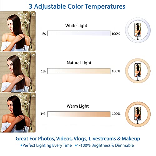 Fugetek 12" Led Selfie Ring Light With Desktop Phone Tripod, Compatible With Iphone & Android, 3 Color Modes, Premium Adjustable Camera Stand, Flexible Legs, Wireless Bluetooth Remote, Usb Powered #TOP5