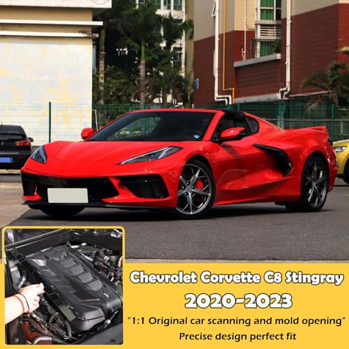 Image of CHEAYAR Engine Bay Panel Cover Compatible with Chevrolet Corvette C8 2020-2023, Engine Shroud Cover Panel Trims, C8 Accessories 2PCS (Engine Bay Trim - Silver)