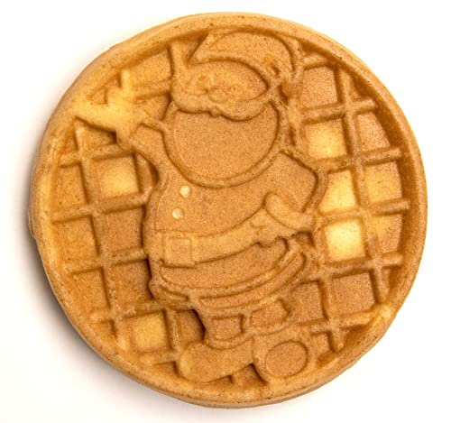 Nostalgia Mymini Personal Electric Santa Waffle Maker, Holiday Themed, 5-Inch Cooking Surface, Hash Browns, French Toast, Grilled Cheese, Quesadilla, Brownies, Cookies, Red #TOP4