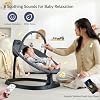 VaVaSoo 2-in-1 Electric Baby Swing, Toddler Seat up to 66 lbs, Dual-Arm Support for Enhanced Stability, 3 Swing Motions & 8 Soothing Sounds, Baby Rocking Chair with Remote,Adjustable Height, Dark Gray